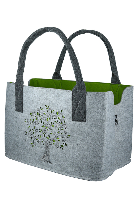Geanta, dreptunghiulara, "Baum", Fetru, gri deschis, gri inchis, PU 2, 2 asortate, L. 25 cm, l. 40 cm, H 26 cm [3]