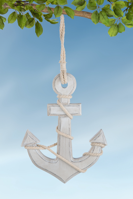Ghirlanda anchor Marina, MDF, alb, 18x33.5x2 cm