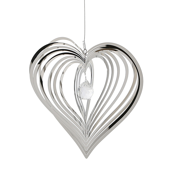 Ghirlanda Crystal Heart, otel inoxidabil, argintiu, 22×72 cm GILDE