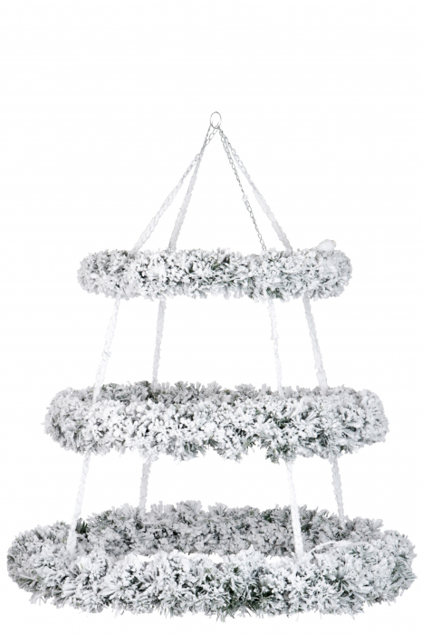 Ghirlanda decorativa Snowy, Plastic, Alb, 70x70x90 cm