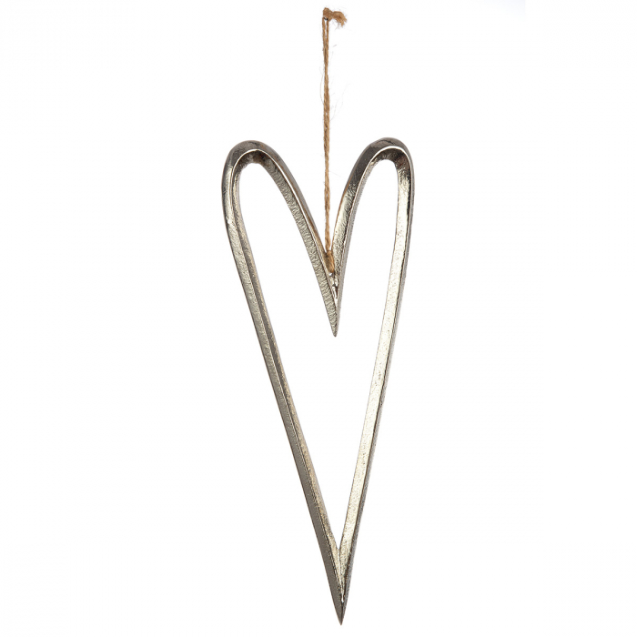 Ghirlandă, Inimă, Aluminiu, auriu, argintiu, PU 12, 2 buc. asortate, L. ,5 cm, L. 9 cm, H. 24 cm [2]