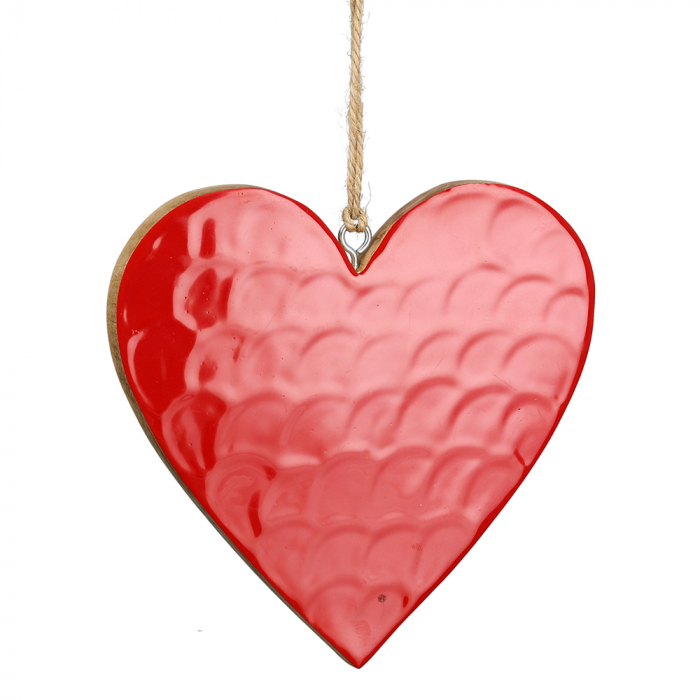 Ghirlanda inima Aria, lemn, maro rosu, 1×15 cm GILDE