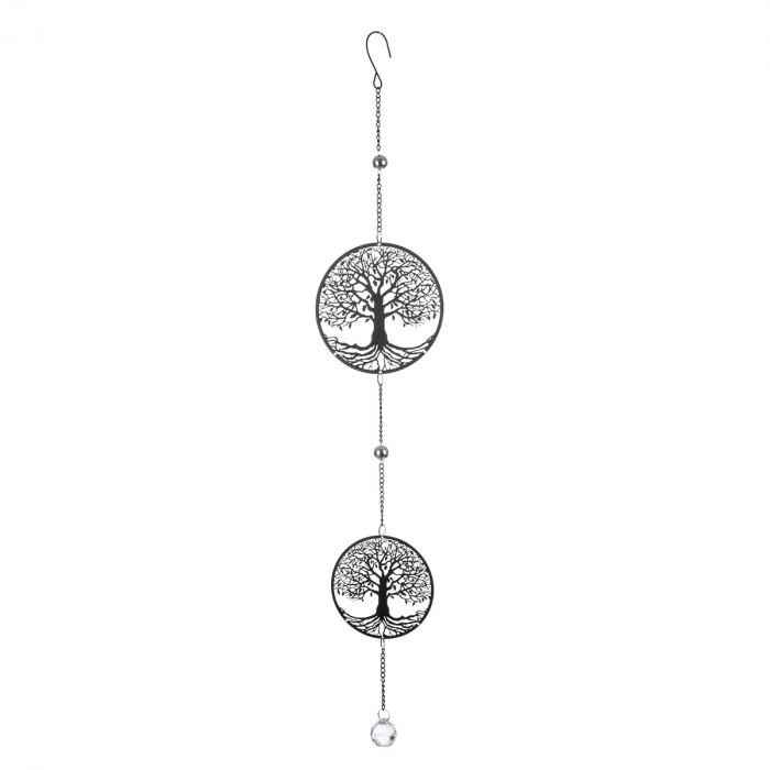 Ghirlandă, rotundă, Arborele vieții, motiv Arborele vieții, Metal, negru, PU 4, L. 3 cm, L. 15 cm, H. 80 cm [1]