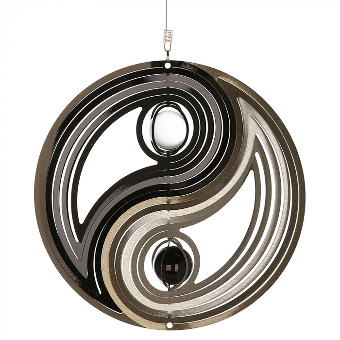 Ghirlanda Yin-Yang, otel inoxidabil, negru argintiu, 75×21 cm GILDE
