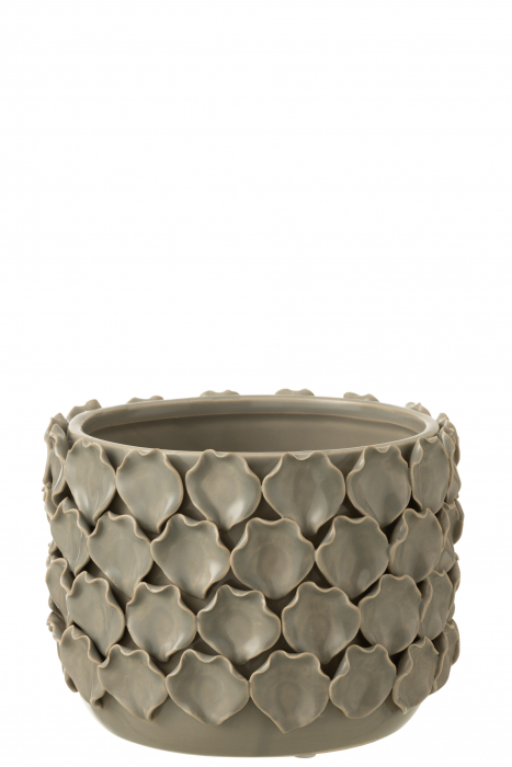 Ghiveci, Ceramica, Gri, 11x10x15 cm