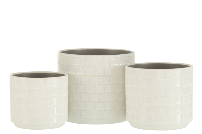 Ghiveci, Ceramica, Alb, 17x17x15 [2]