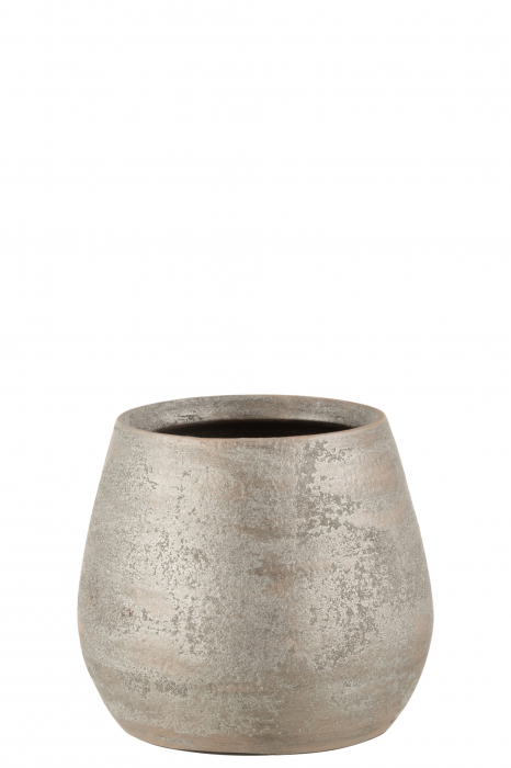 Ghiveci, Ceramica, Argintiu, 20x20x18 cm