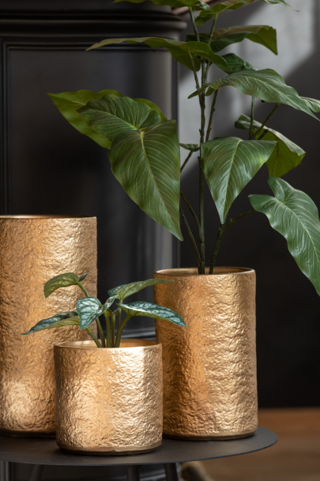 Ghiveci Gatsby, Ceramica, Auriu, 24x24x25 [3]