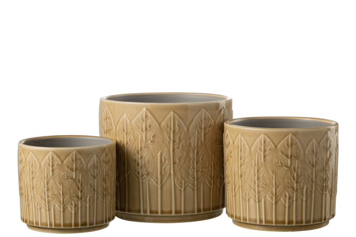 Ghiveci, Ceramica, Bej, 17x17x15 [2]