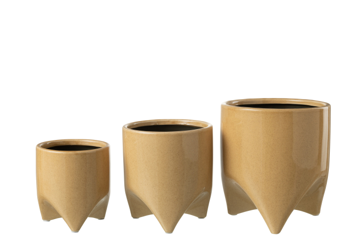 Ghiveci, Ceramica, Bej, 18x18x20.5 [3]