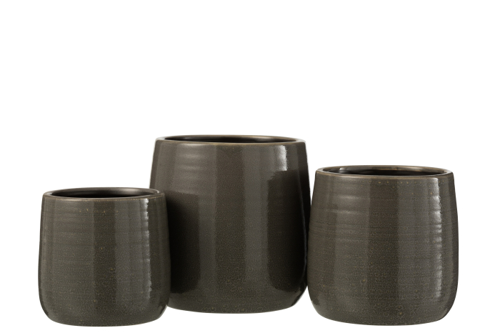 Ghiveci, Ceramica, Gri, 15x15x16.5 [3]