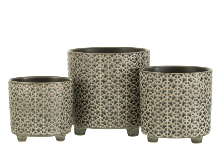 Ghiveci, Ceramica, Gri, 16.5x16.5x16.5 [2]