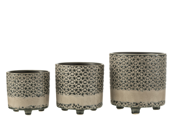 Ghiveci, Ceramica, Gri, 16.5x16.5x17 [4]