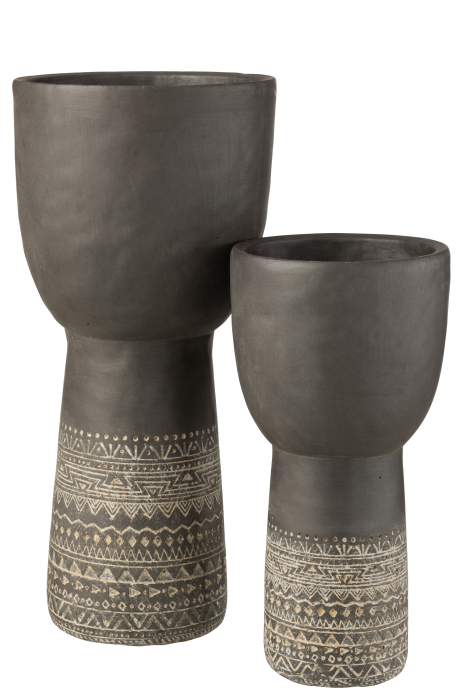 Ghiveci, Ceramica, Gri, 23x23x50 [2]