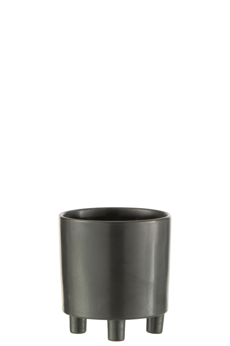 Ghiveci, Ceramica, Negru, 15x15x16 [2]