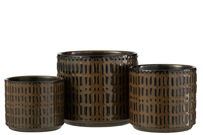 Ghiveci, Ceramica, Negru, 17x17x15 [2]