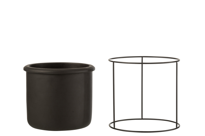 Ghiveci, Ceramica, Negru, 17x17x17 [2]