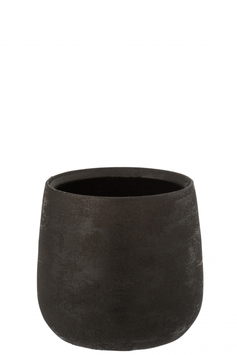 Ghiveci, Ceramica, Negru, 19.5x19.5x22.5 cm