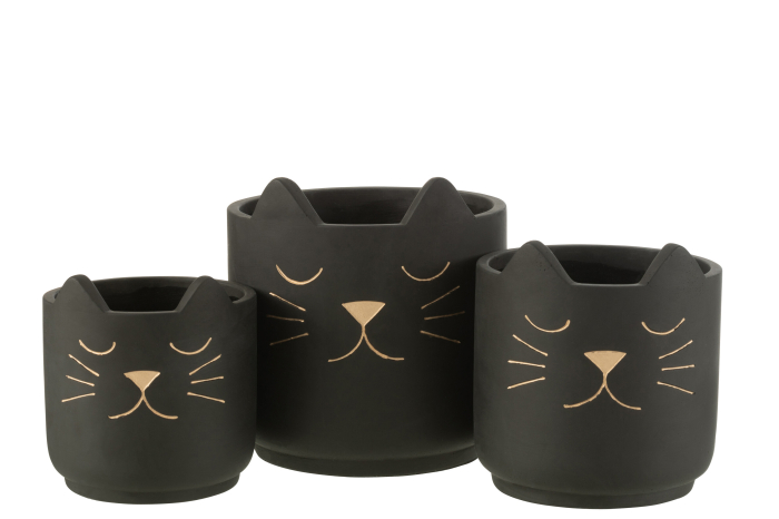 Ghiveci, Ceramica, Negru, 19x19x20 [3]