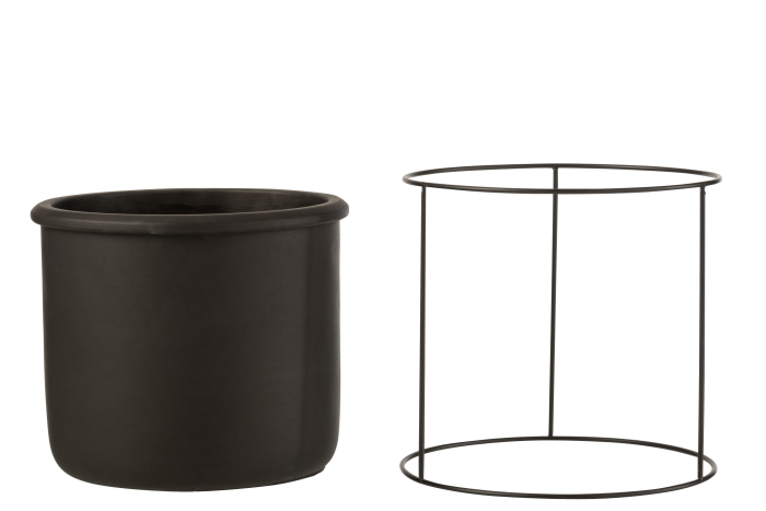 Ghiveci, Ceramica, Negru, 20x20x19.5 [2]