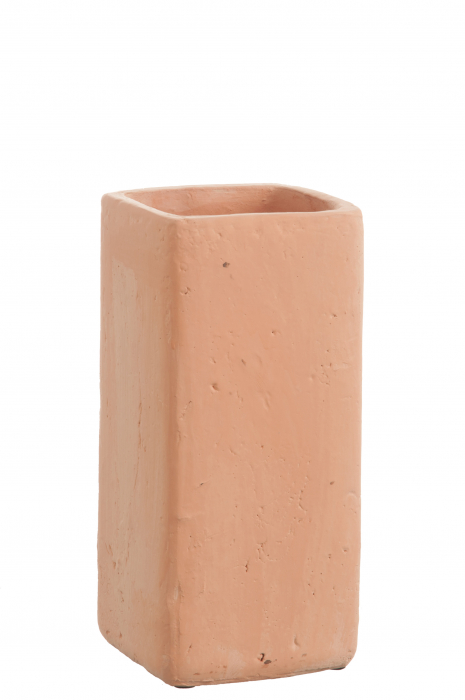 Ghiveci, Ceramica, Portocaliu, 13x13x28 cm
