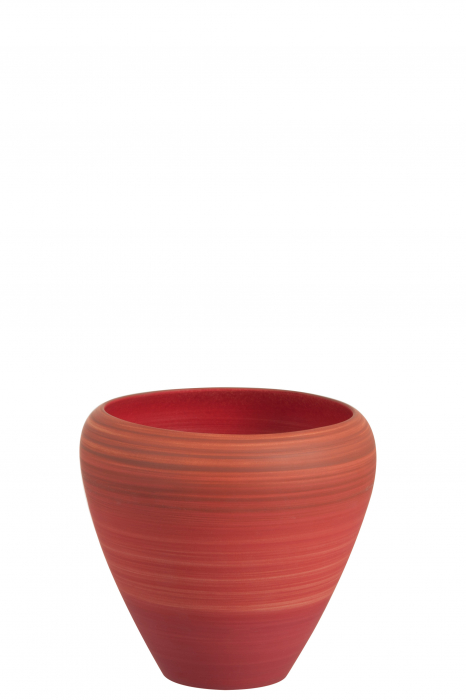 Ghiveci, Ceramica, Rosu, 17x17x15 cm