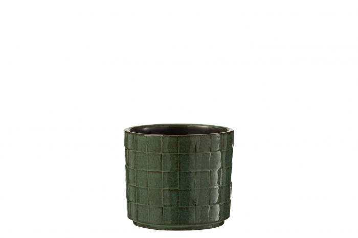 Ghiveci, Ceramica, Verde, 12x12x10.5