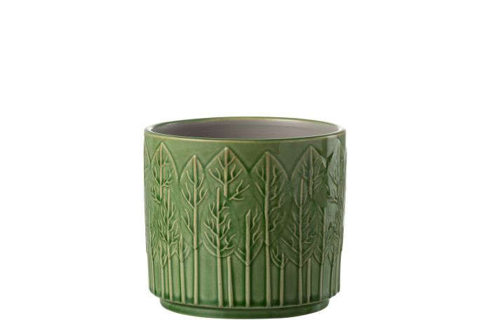 Ghiveci, Ceramica, Verde, 14x14x12.5