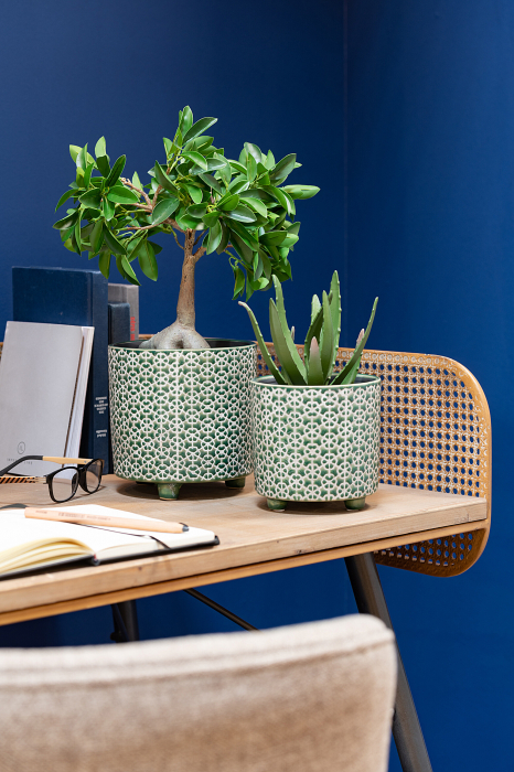 Ghiveci, Ceramica, Verde, 14x14x13.5 [3]