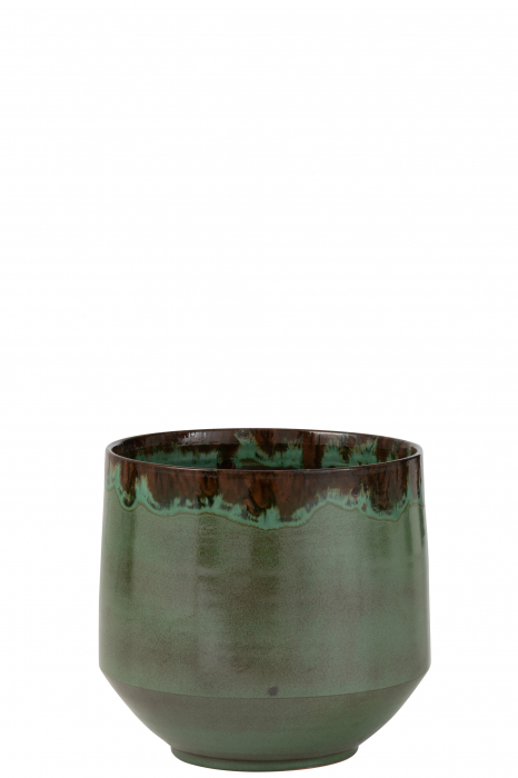 Ghiveci, Ceramica, Verde, 31.5x31.5x32