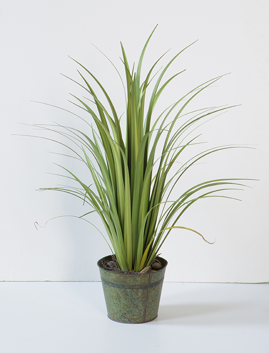 Poza Ghiveci cu floare artificiala Grass, Plastic Fibre artificiale, Verde, 90 cm