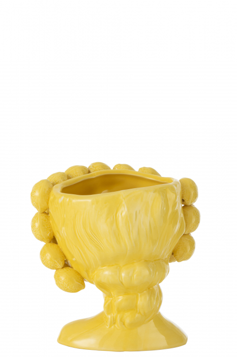 Ghiveci de flori, Fata, Lămâie, ceramica, Galben, L 19.2| W 16.5| H 20 cm [2]