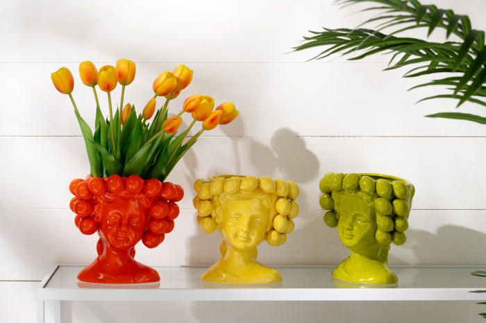 Ghiveci de flori, Fata, Lămâie, ceramica, Galben, L 19.2| W 16.5| H 20 cm [3]