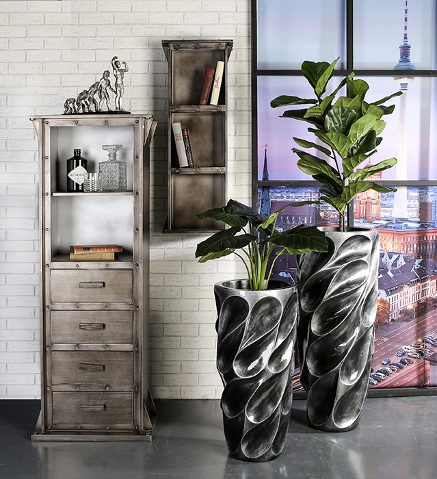 Ghiveci Drop, fibra de sticla, argintiu, 90x369 cm [3]