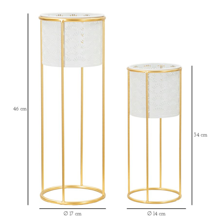 Ghiveci Glod, set 2, Whity cm ø 17x46-14x34  [6]