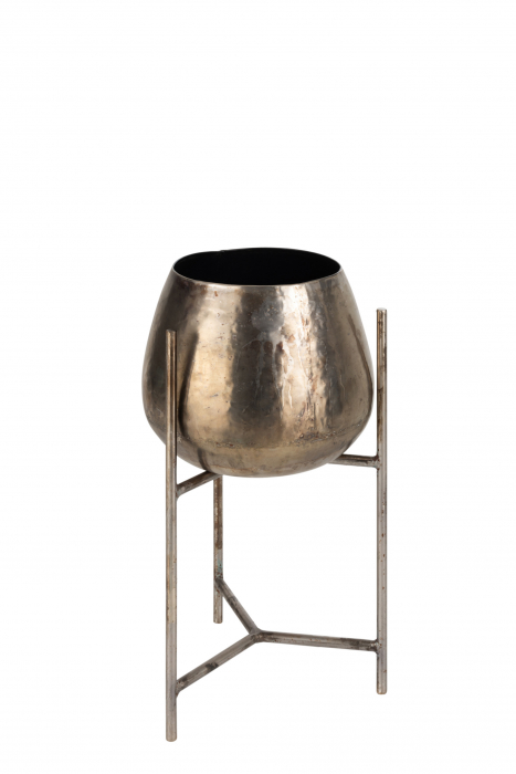 Ghiveci, Metal, Bronz, 28.5x28.5x50 cm