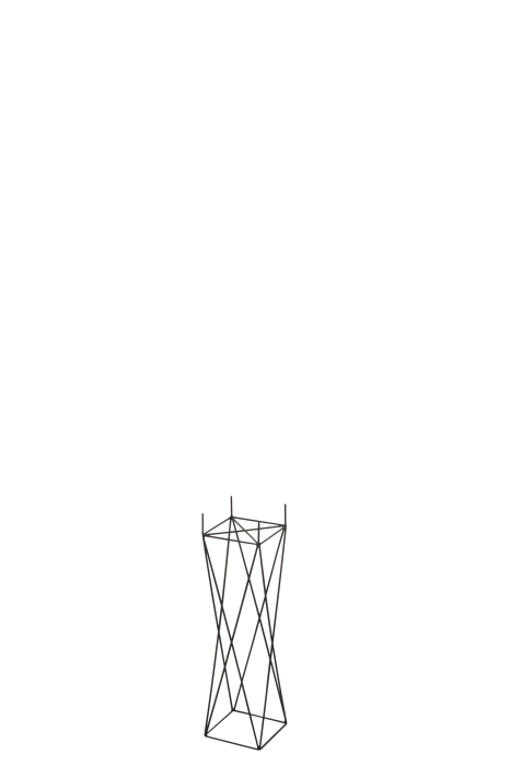 Ghiveci, Metal, Negru, 15x15x55 [1]