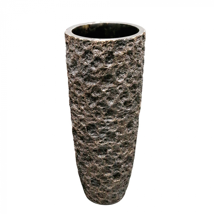 Ghiveci Old Rock, rasina fibra de sticla, bronz, 90x36 cm