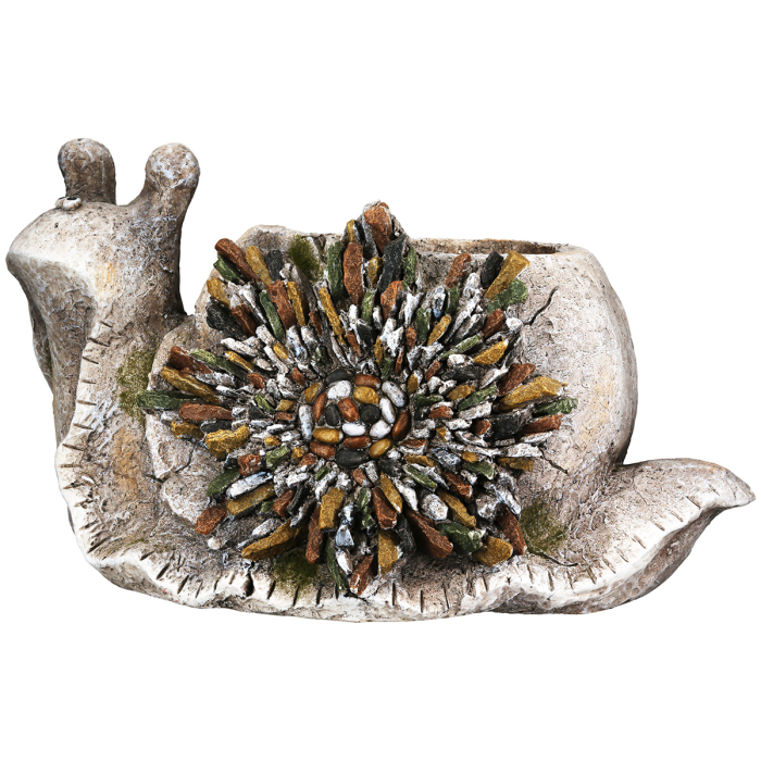 Ghiveci, Melc, „Selma”, motiv mozaic, Magnesia, culori naturale, 24 x 40 x 23 cm [2]