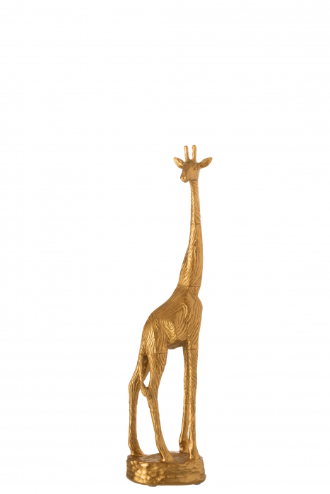 Figurina Girafa, Compozit, Auriu, 10x9x45 cm
