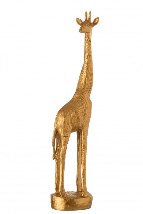 Decoratiune Girafa, Compozit, Auriu, 13x12x64 cm