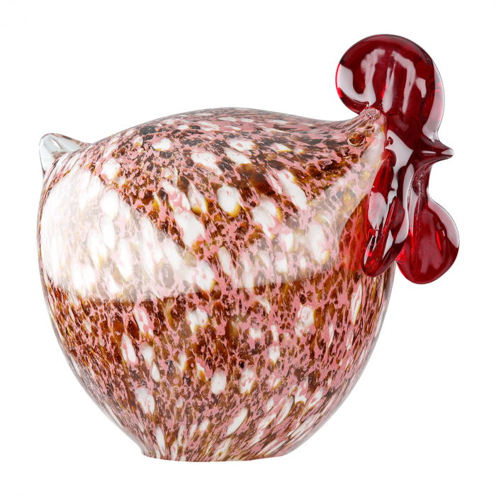 Glasart, Figurină, Găină, Hedwig, pătat, Sticlă, multicolor, PU 2, L. 12 cm, L. 16 cm, H. 14 cm [2]