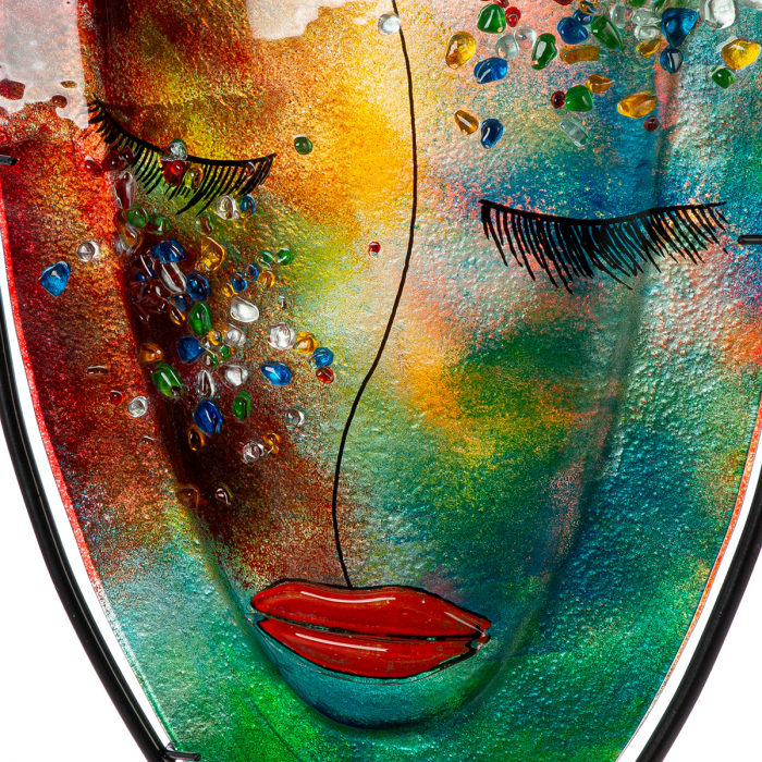 Glasart, Vaza cu fata, ovala, Violet, Motiv fata, Sticla, violet, PU 1, L. 10,5 cm, L. 30 cm, H. 49 cm [3]