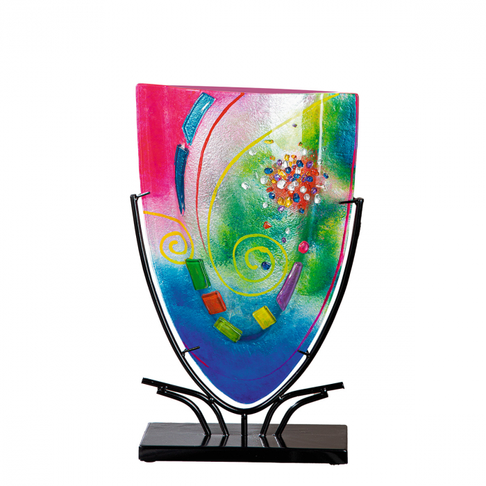 Glasart, Vaza, ovala, Cool, Sticla, albastru, roz, PU 1, L. 10,5 cm, L. 30 cm, H. 49 cm [1]