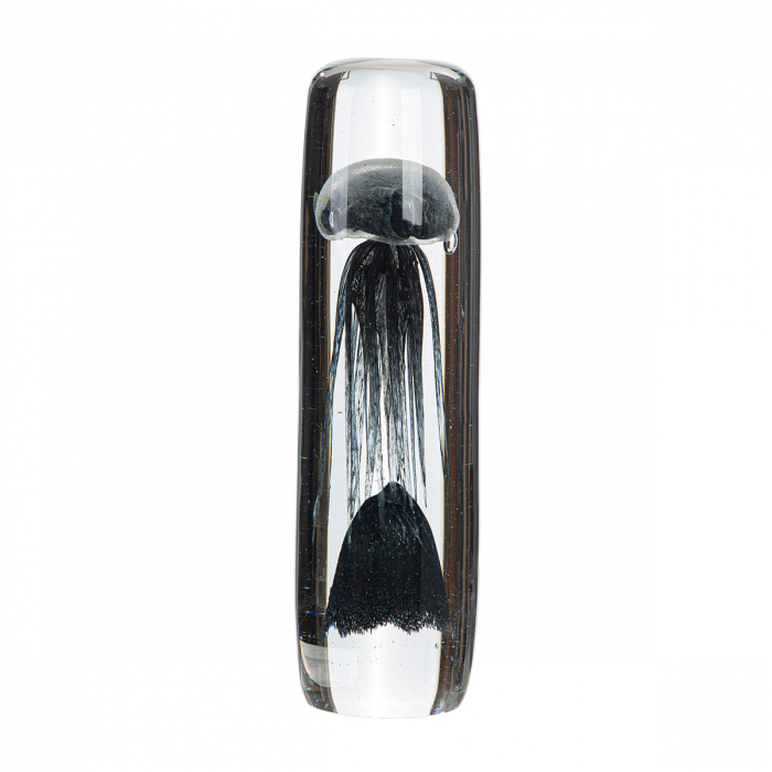 Glass Art, Obiect decorativ, Qualle, Sticlă, transparent, negru, PU 1, H 31 cm, D 10 cm [1]