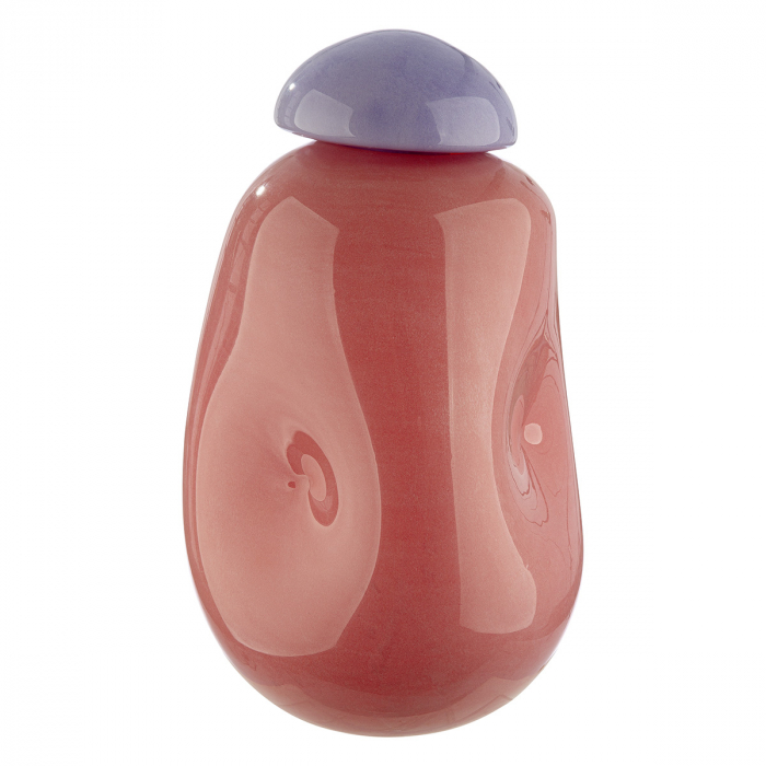 Glass Art, Vază, „Bombon”, Sticlă, roz, PU 1, H 26 cm, D 16 cm [1]