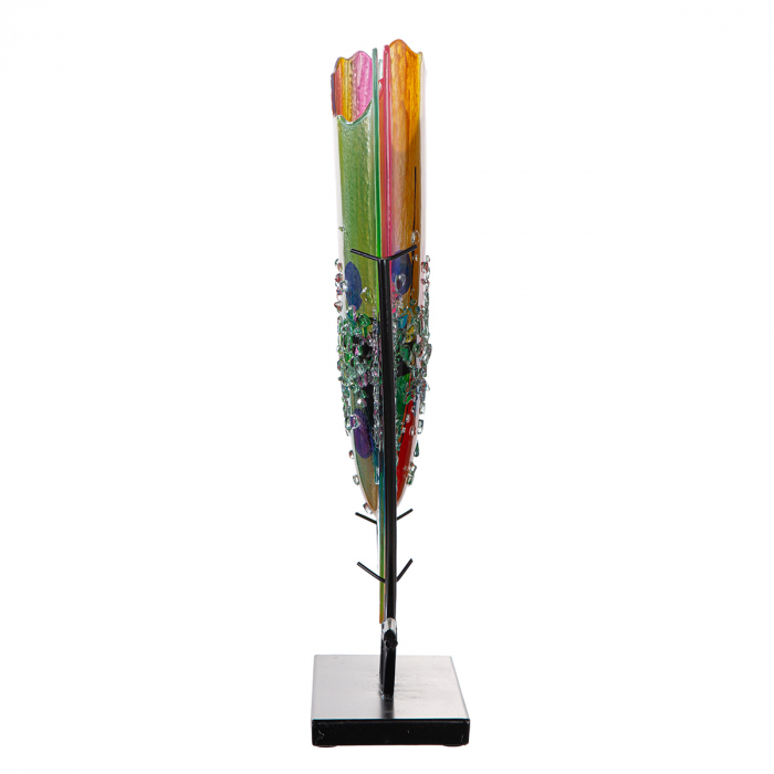 Glass Art, Vază, ovală, Sticlă, albastru, roz, PU 1, L. 11 cm, L. 30 cm, H 49 cm [3]