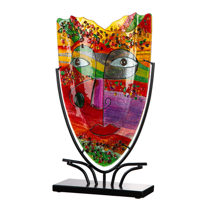 Glass Art, Vază, ovală, Sticlă, roz, PU 1, L. 11 cm, L. 30 cm, H 49 cm [1]