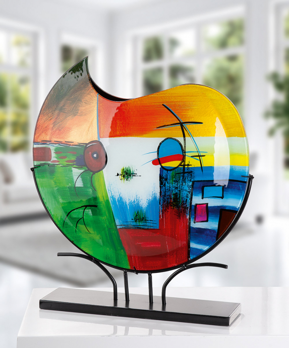 Glass Art, Vază, rotundă, Sticlă, multicoloră, PU 1, L. 11 cm, L. 50 cm, H 48 cm [4]
