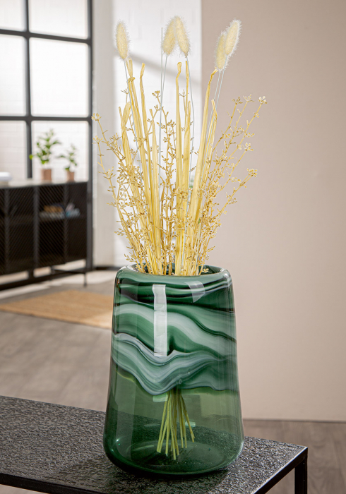 Glass Art, Vază, Sticlă, verde, PU 1, H 27 cm, D 20 cm [5]